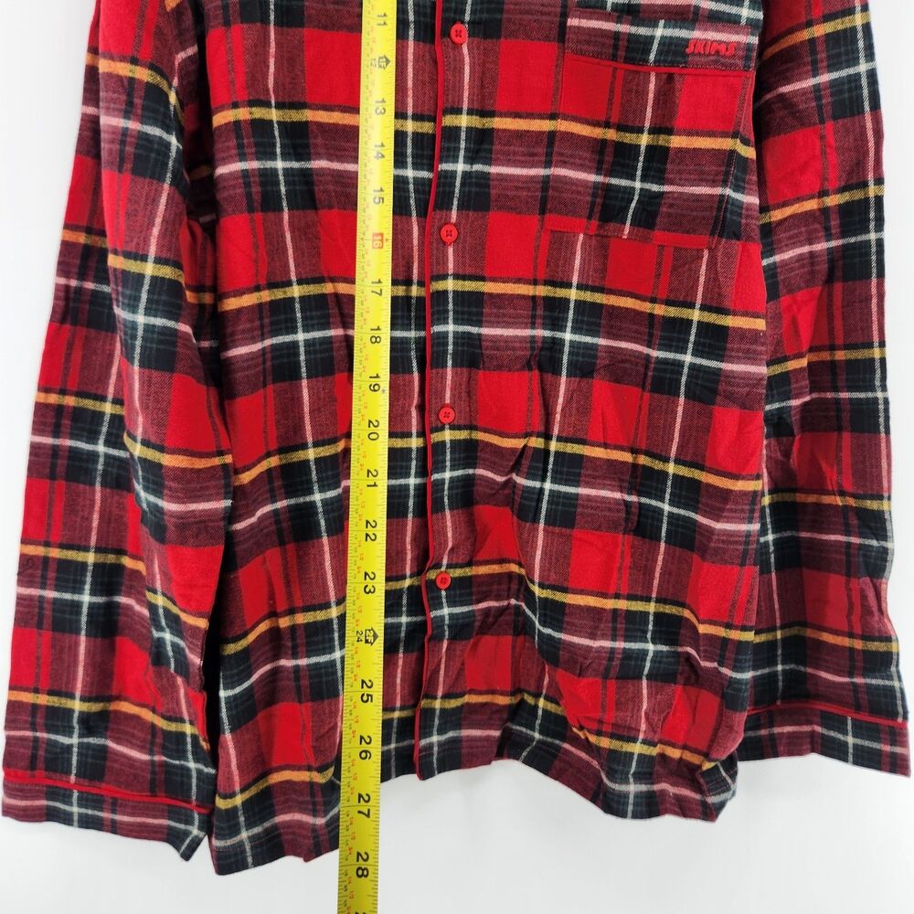 NWT SKIMS‎ Medium Brick Red Holiday Plaid Flannel Pajama Set NWT - Picture 8 of 16